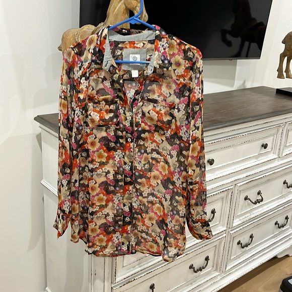 Element Tops - Element Floral Long Sleeve Blouse